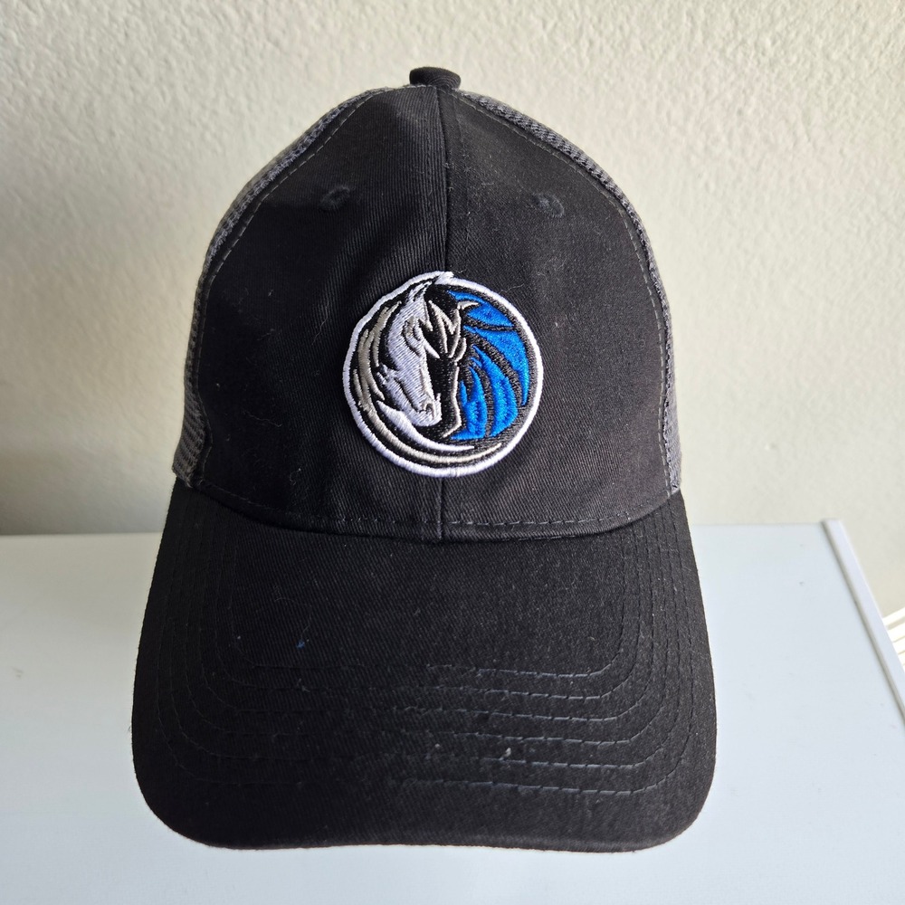 Dallas Mavericks NBA Sprite Trucker Hat Black Grey Snapback Cap One Size